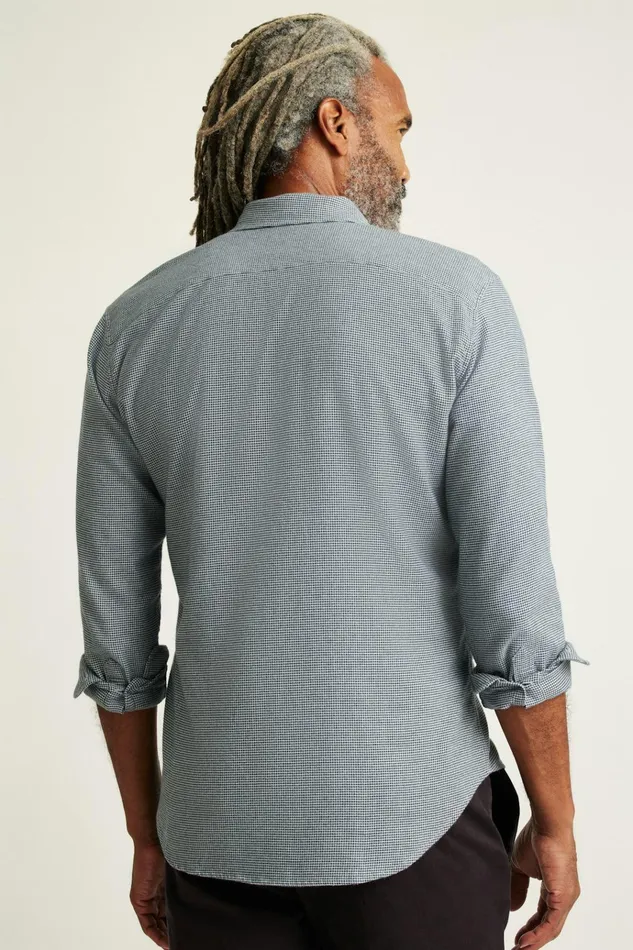 Men Flannels and Shirt Jackets Bonobos Everyday Lightweight Flannel Shirt Navy Grey Houndstooth
