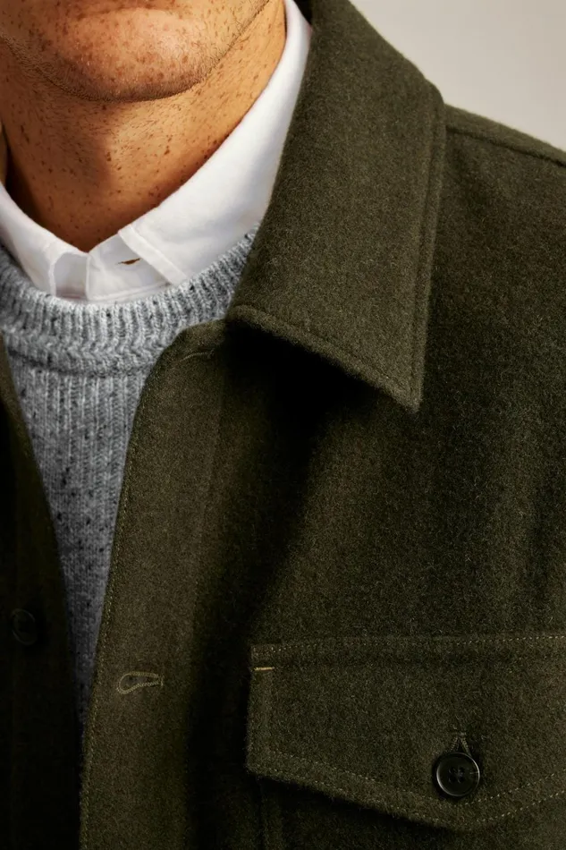 Men Flannels and Shirt Jackets Bonobos Japanese Wool Jacket Olive