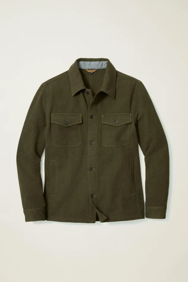 Men Flannels and Shirt Jackets Bonobos Japanese Wool Jacket Olive