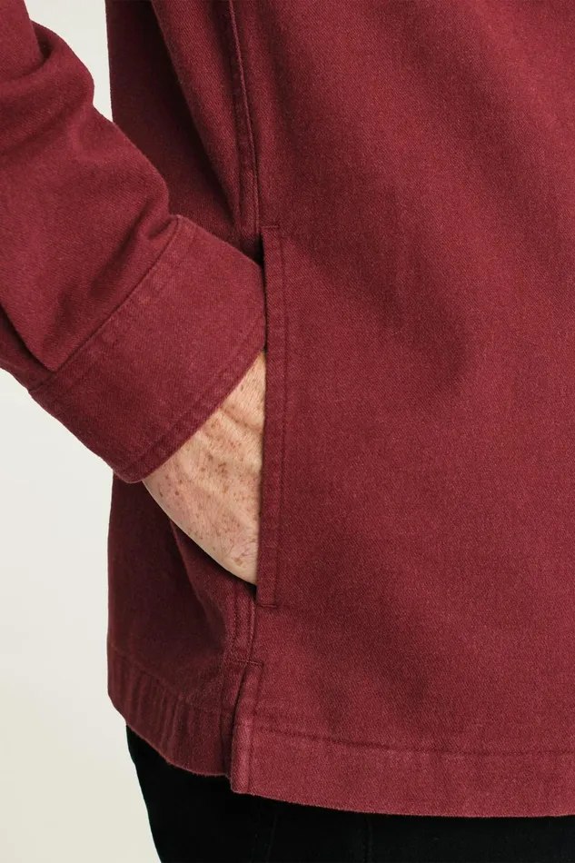 Men Flannels and Shirt Jackets Bonobos Moleskin Overshirt Heather Mahogany