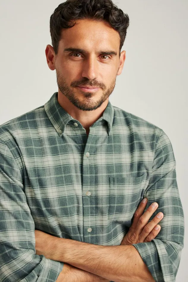 Men Flannels and Shirt Jackets Bonobos Performance Flannel Shirt Edenberry Plaid