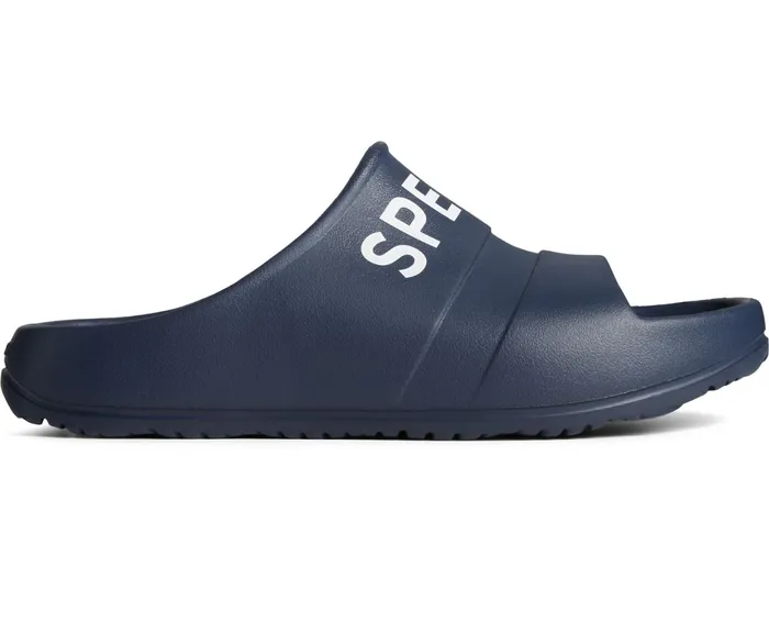 Men Float Slide Logo Sandal Navy Sperry Sandals
