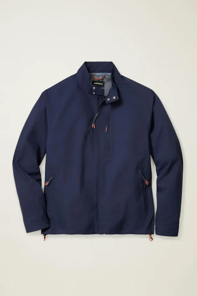Men Golf Outerwear and Layering Bonobos Elements Shell Golf Jacket Maritime Blue