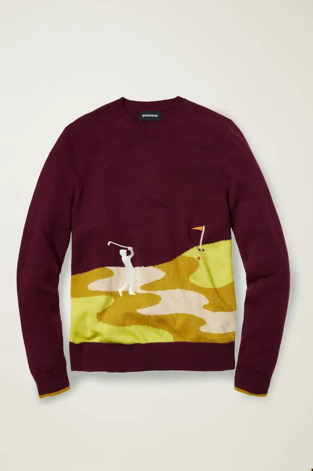Men Golf Outerwear and Layering Bonobos Limited Edition Golf Sweater Nice Day For A Drive