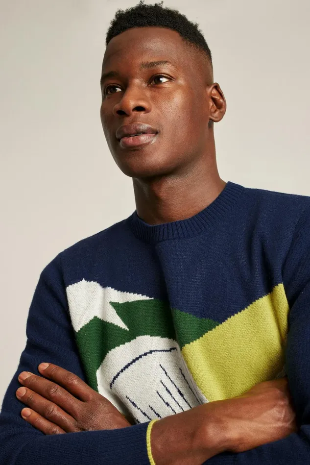 Men Golf Outerwear and Layering Bonobos Putting Scenic Crew Neck Golf Forest
