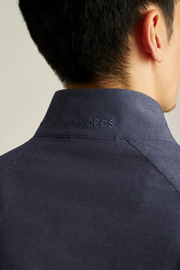 Men Golf Outerwear and Layering Bonobos Tour Harrington Golf Jacket Maritime Blue