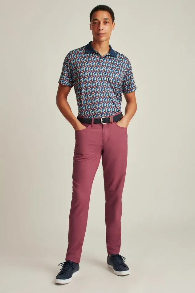 Men Golf Pants Bonobos Performance Link 5Pocket Pants Rose