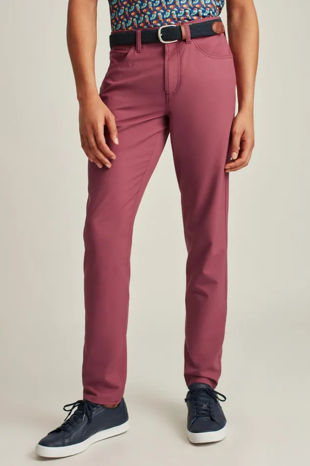 Men Golf Pants Bonobos Performance Link 5Pocket Pants Rose