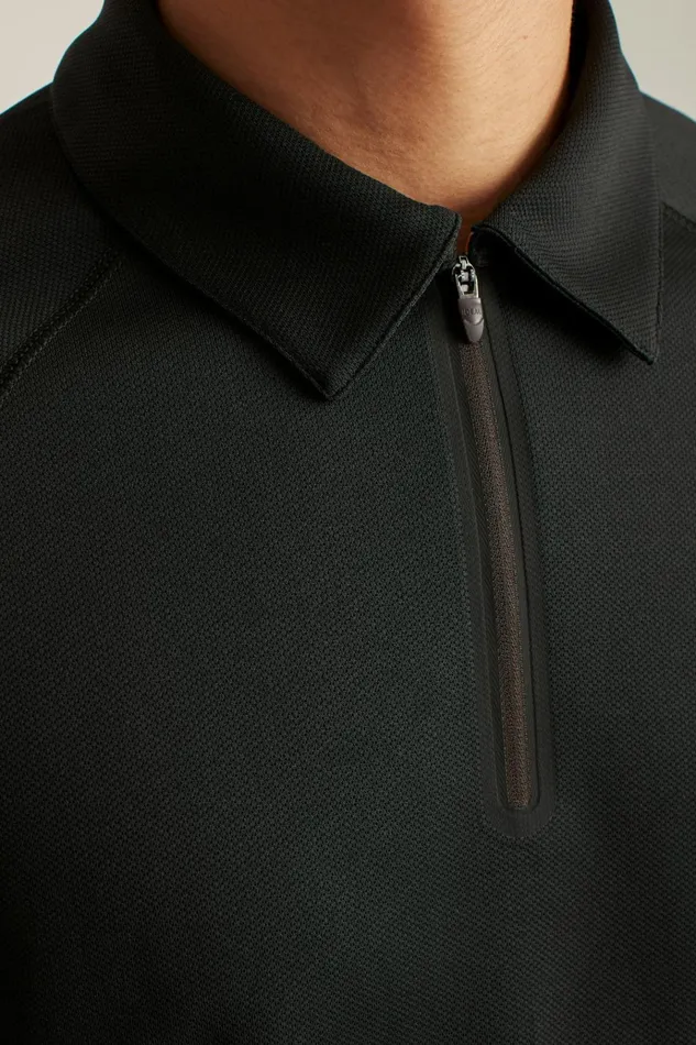 Men Golf Polos and Tops Bonobos Fall Ball Long Sleeve Golf Polo Black
