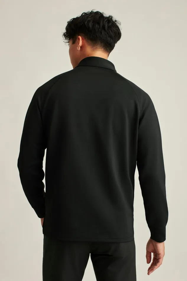 Men Golf Polos and Tops Bonobos Fall Ball Long Sleeve Golf Polo Black