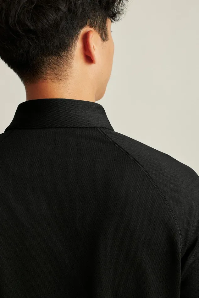 Men Golf Polos and Tops Bonobos Fall Ball Long Sleeve Golf Polo Black