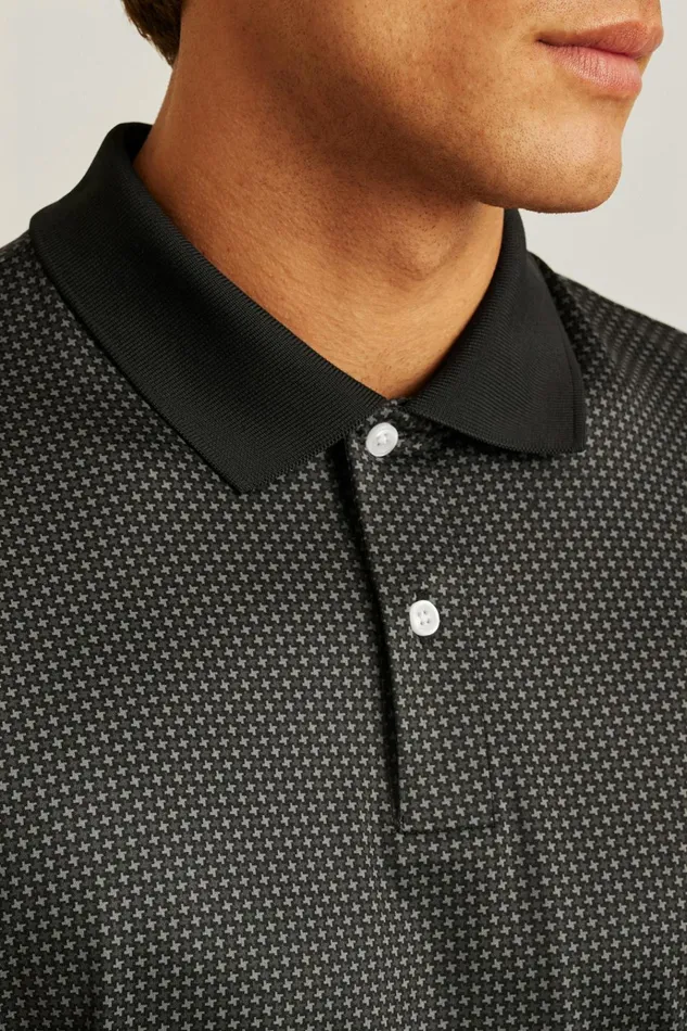 Men Golf Polos and Tops Bonobos Limited Edition Performance Golf Polo Volcanic Ash Houndstooth