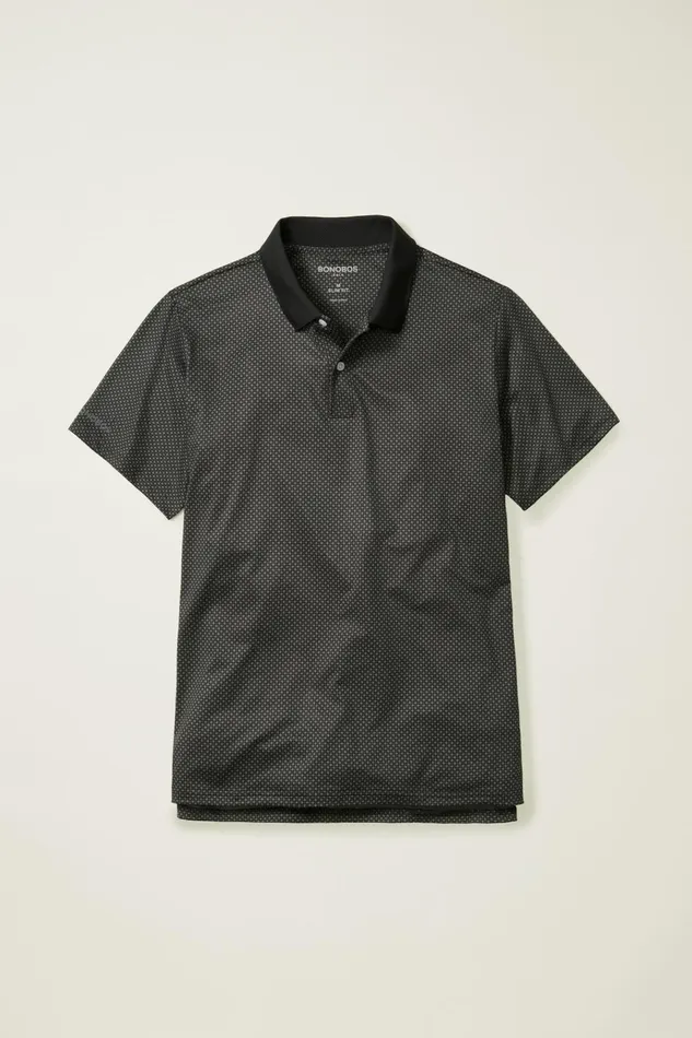 Men Golf Polos and Tops Bonobos Limited Edition Performance Golf Polo Volcanic Ash Houndstooth