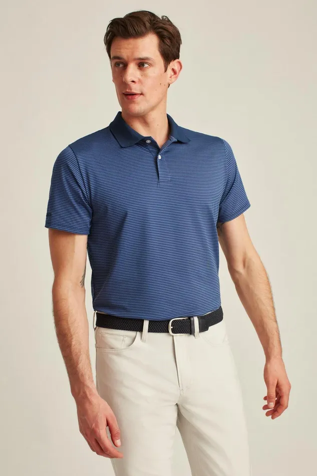 Men Golf Polos and Tops Bonobos The Performance Golf Polo Blue Stripe