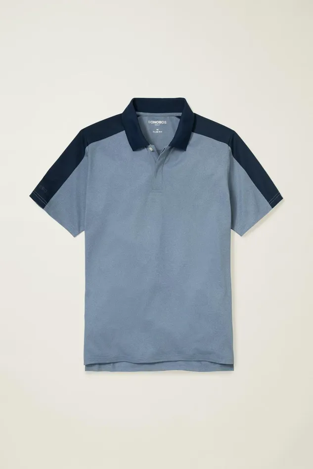 Men Golf Polos and Tops Bonobos Tour Pique Polo Shades Of Blue