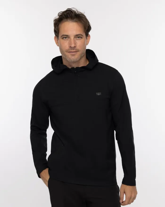 Men Hoodies and Sweatshirts TravisMathew ANCIENT RUINS QUARTER ZIP HOODIE Black