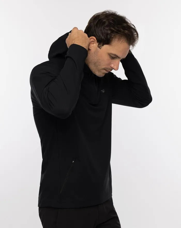 Men Hoodies and Sweatshirts TravisMathew ANCIENT RUINS QUARTER ZIP HOODIE Black