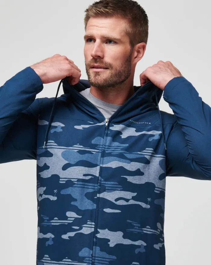 Men Hoodies and Sweatshirts TravisMathew CAMO TECH HOODIE Blue Nights