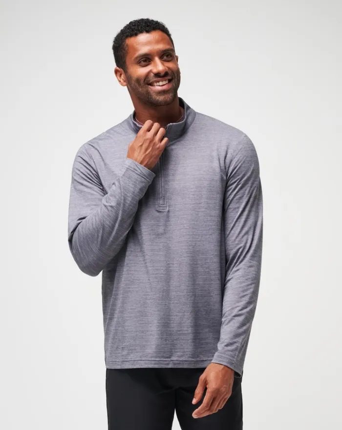 Men Hoodies and Sweatshirts TravisMathew THE HEATER QUARTER ZIP Sleetquiet Shade
