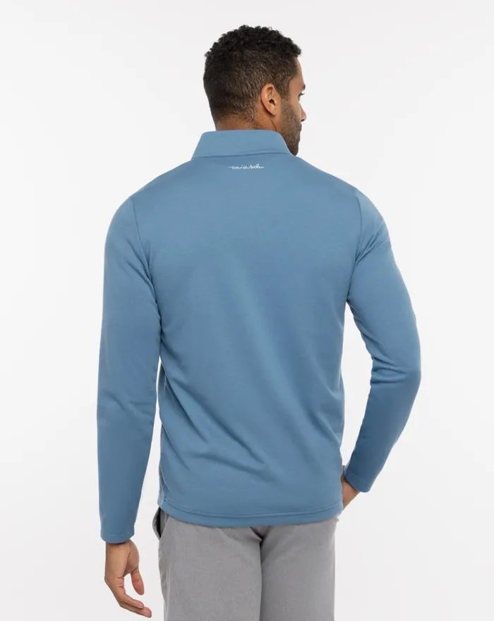Men Hoodies and Sweatshirts TravisMathew UPGRADED STRIPED QUARTER ZIP Stellar Blue Chest Stripe