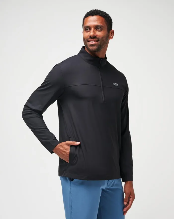 Men Hoodies and Sweatshirts TravisMathew WANDERLUST QUARTER ZIP Black