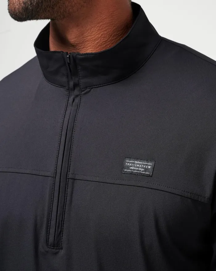 Men Hoodies and Sweatshirts TravisMathew WANDERLUST QUARTER ZIP Black