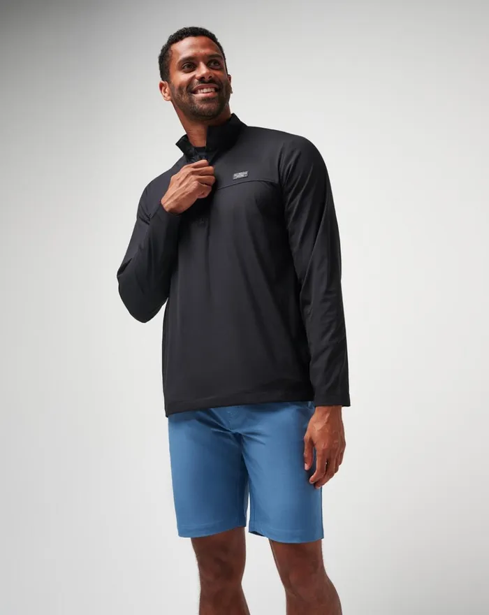 Men Hoodies and Sweatshirts TravisMathew WANDERLUST QUARTER ZIP Black