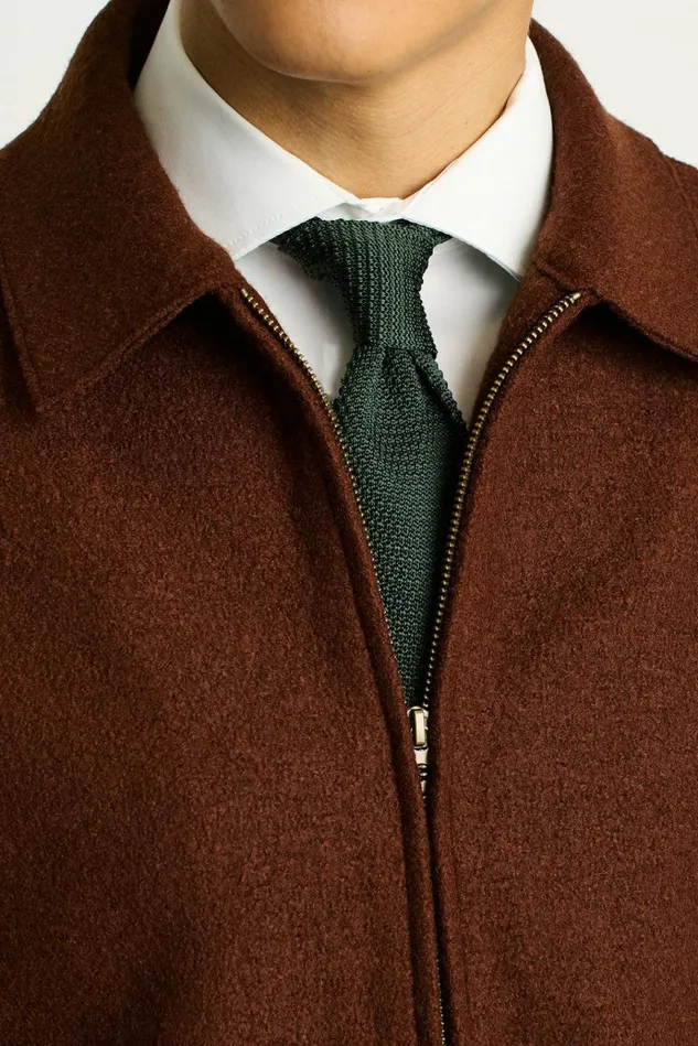 Men Jackets and Coats Bonobos Italian Brushed Wool Deck Jacket Brown Rust