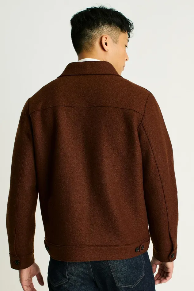 Men Jackets and Coats Bonobos Italian Brushed Wool Deck Jacket Brown Rust