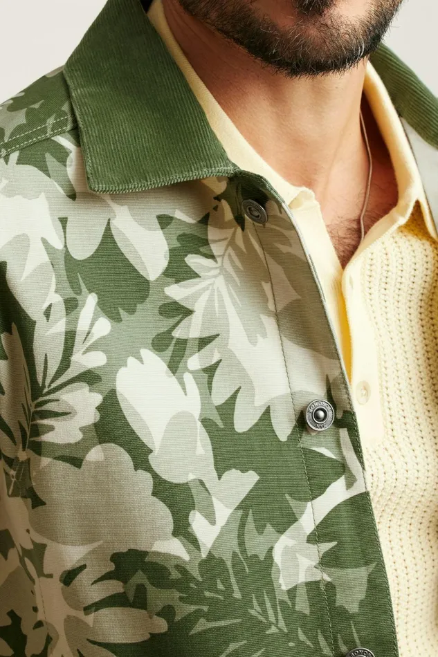 Men Jackets and Coats Bonobos The Botanical Chore Jacket Neutral Green Leaves