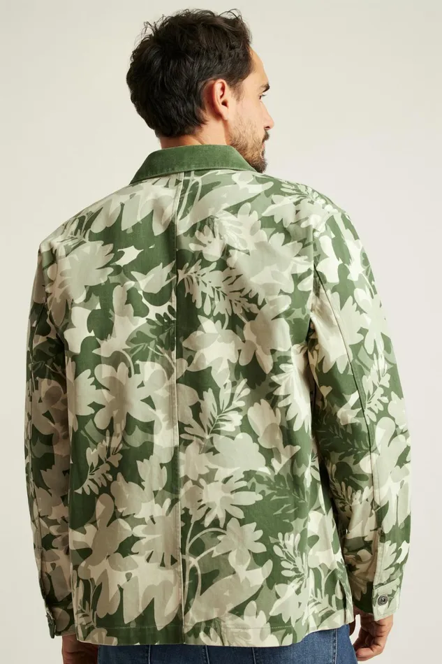 Men Jackets and Coats Bonobos The Botanical Chore Jacket Neutral Green Leaves