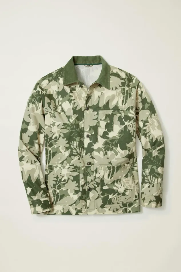 Men Jackets and Coats Bonobos The Botanical Chore Jacket Neutral Green Leaves