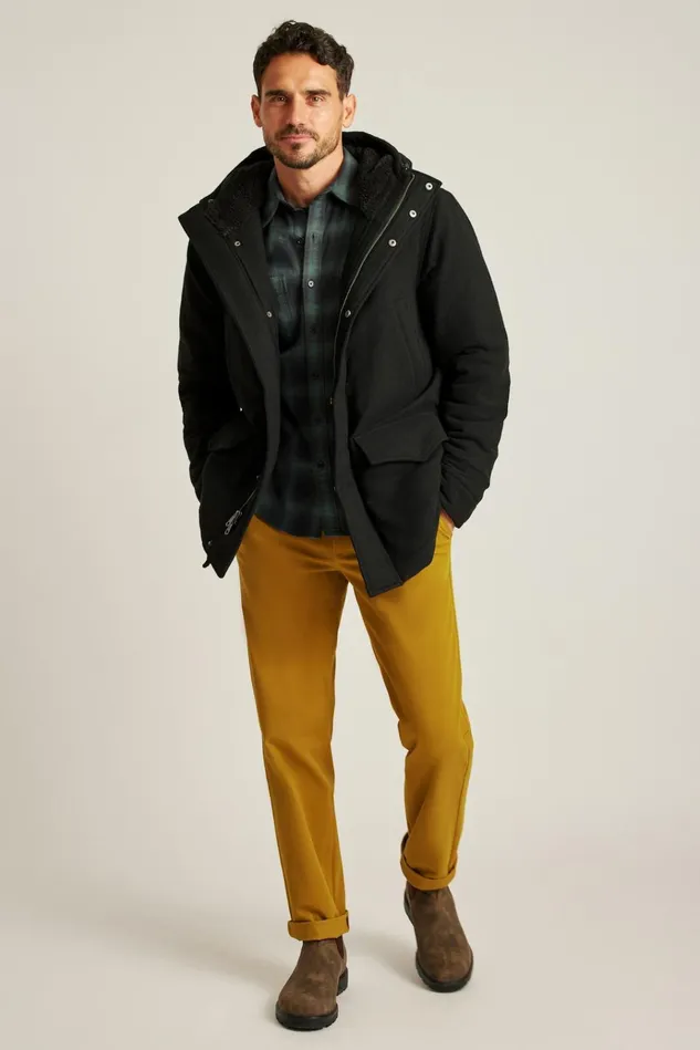 Men Jackets and Coats Bonobos The Italian Wool Expedition Parka Black