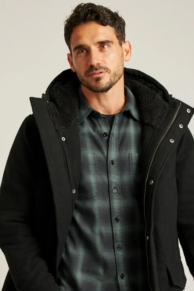 Men Jackets and Coats Bonobos The Italian Wool Expedition Parka Black