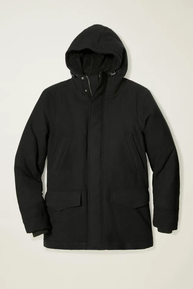 Men Jackets and Coats Bonobos The Italian Wool Expedition Parka Black