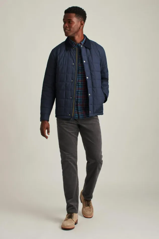 Men Jackets and Coats Bonobos The Quilted Barn Jacket Navy
