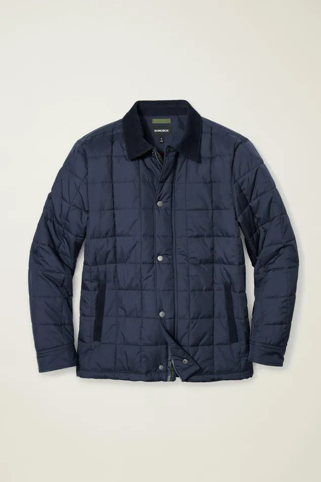 Men Jackets and Coats Bonobos The Quilted Barn Jacket Navy