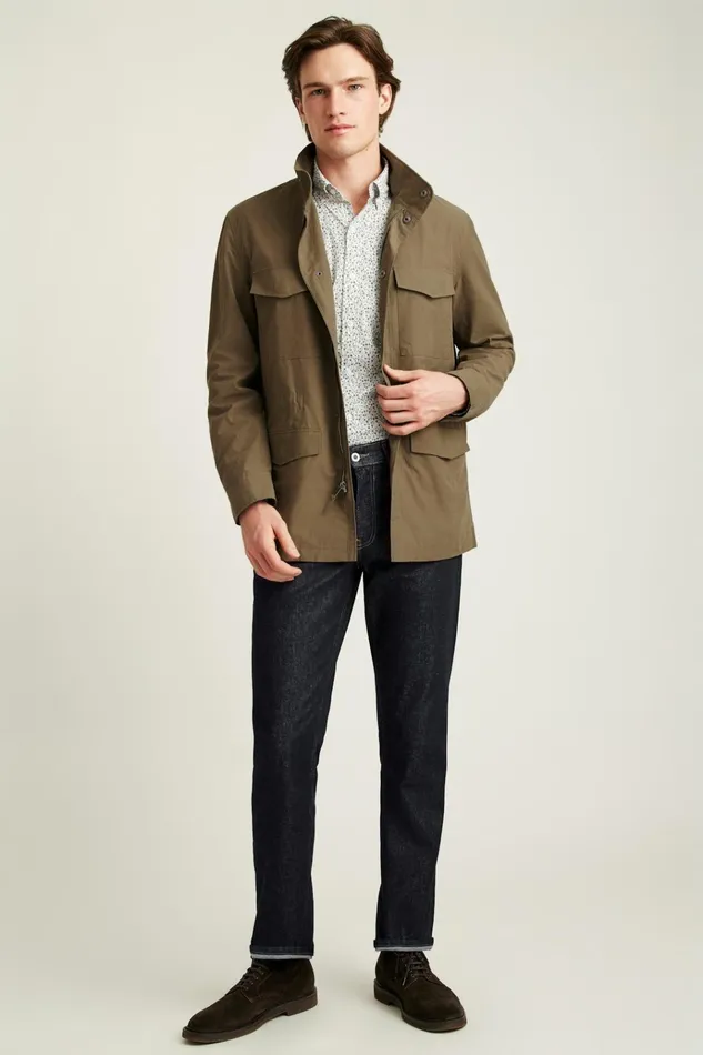 Men Jackets and Coats Bonobos The Tech Utility Jacket Mushroom Brown