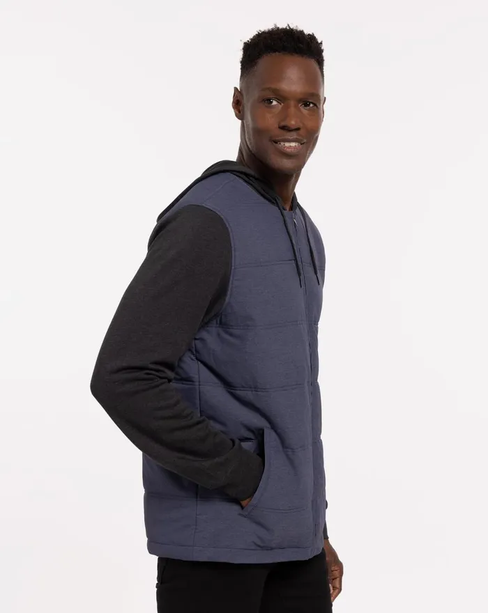 Men Jackets TravisMathew SCAVENGER FULL ZIP HOODIE Heather Blue Nights