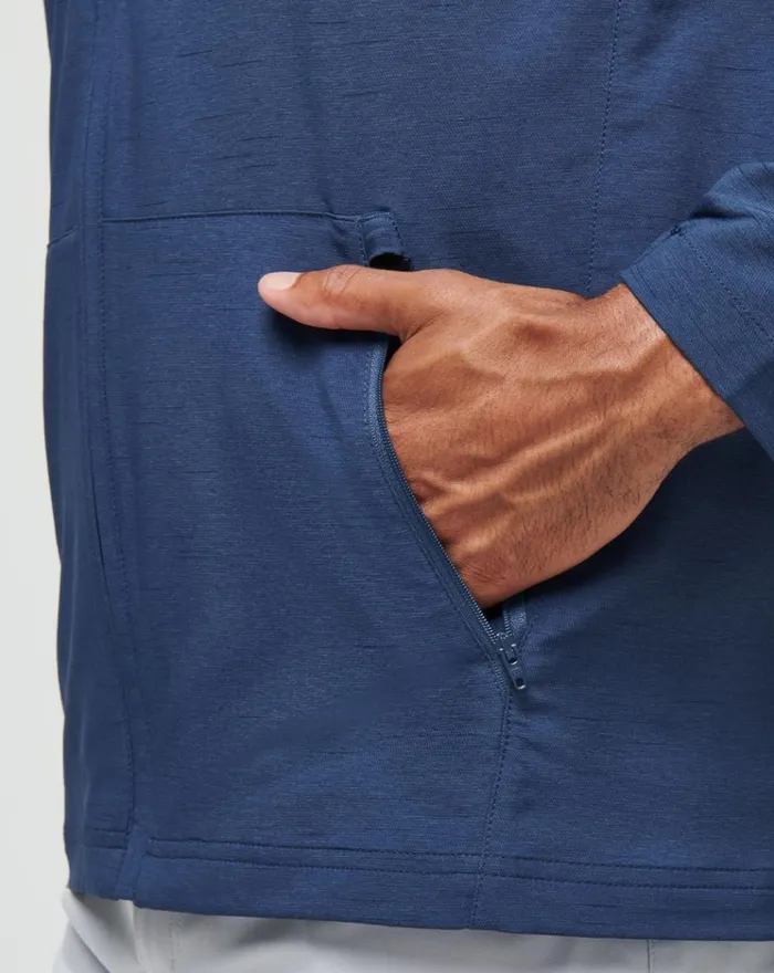 Men Jackets TravisMathew VALLEY VIEW FULL ZIP Heather Navy