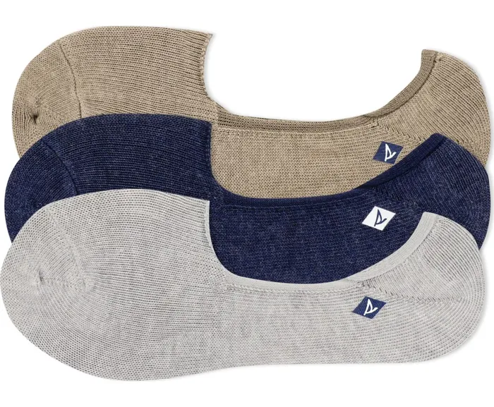 Men Marled 3Pack Skimmer Liner Assorted Sperry Socks and Liners
