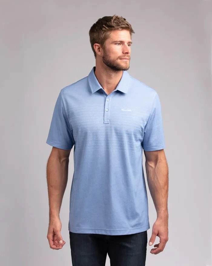 Men Polos TravisMathew BARTON CREEK BLUES POLO Heather Riverside