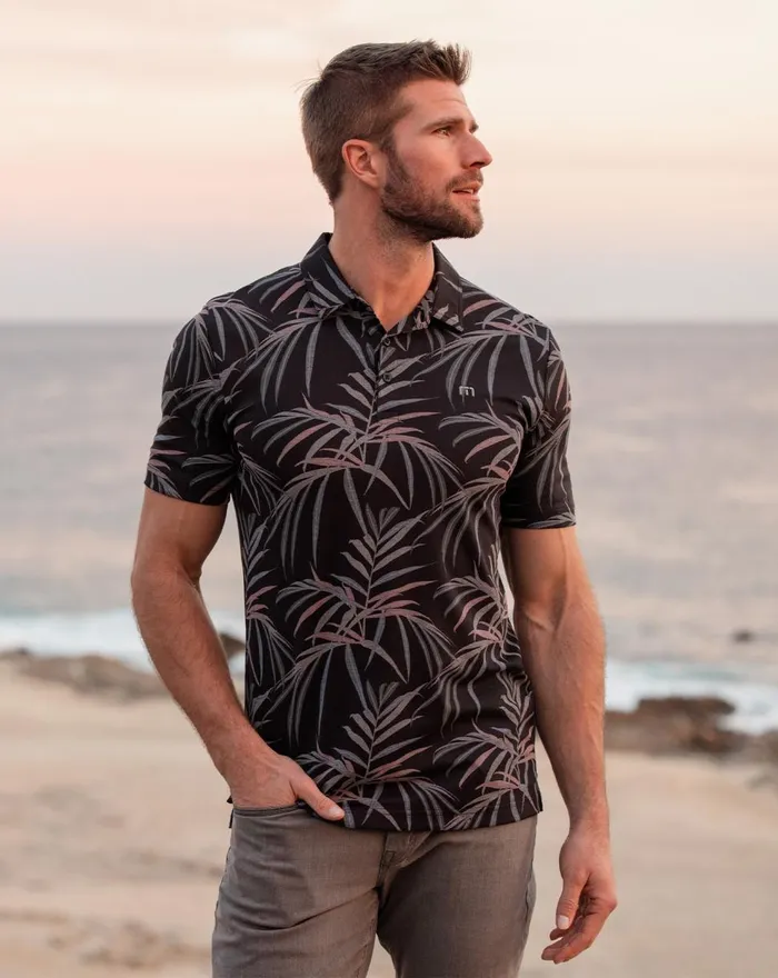 Men Polos TravisMathew BUZZ WORDS POLO Black