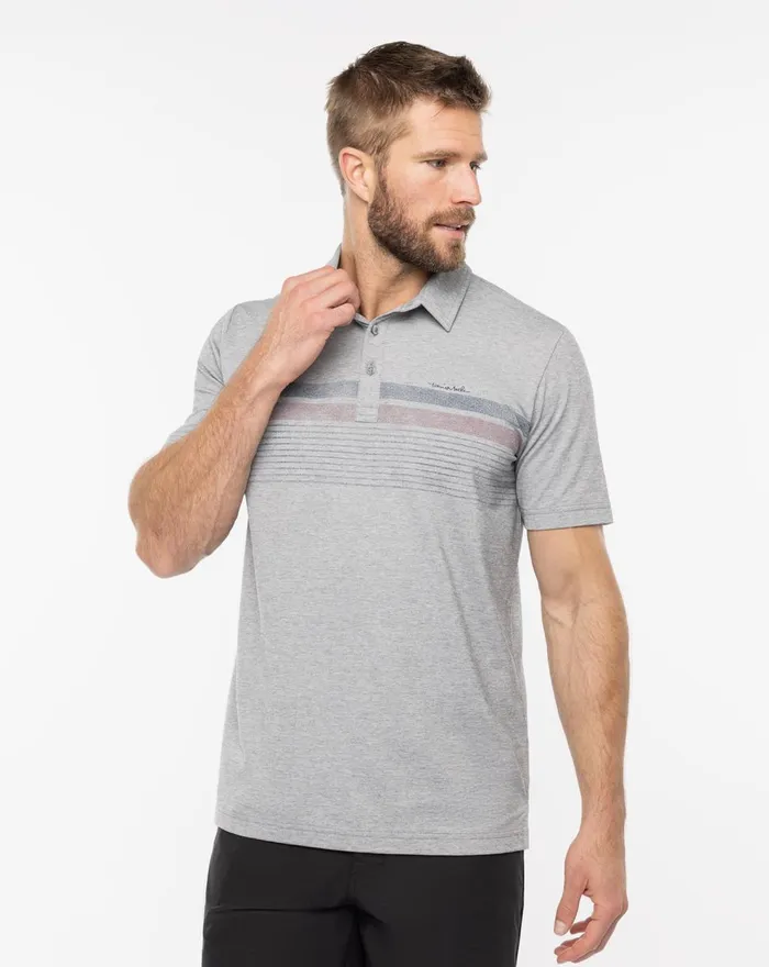 Men Polos TravisMathew CAPTAINS TABLE POLO Heather Medium Grey