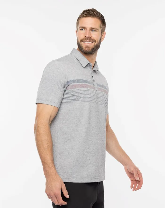 Men Polos TravisMathew CAPTAINS TABLE POLO Heather Medium Grey