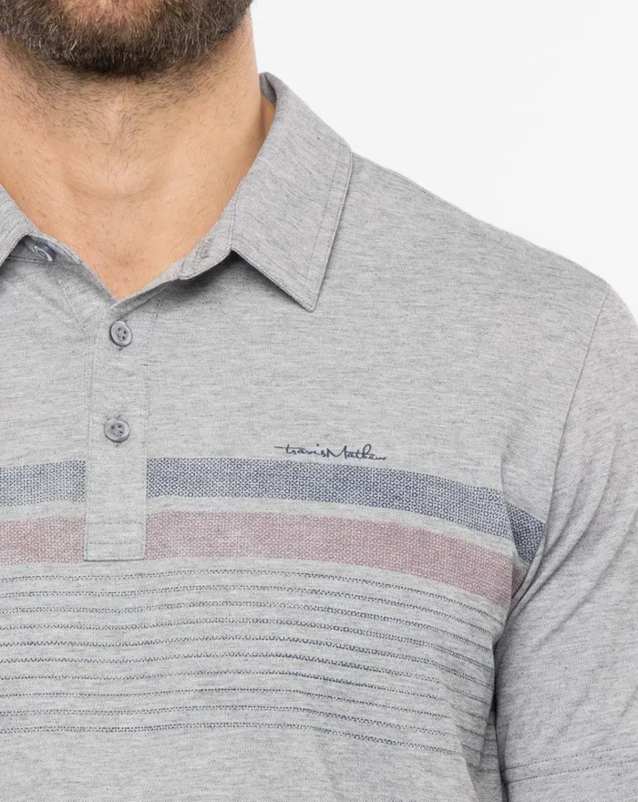 Men Polos TravisMathew CAPTAINS TABLE POLO Heather Medium Grey