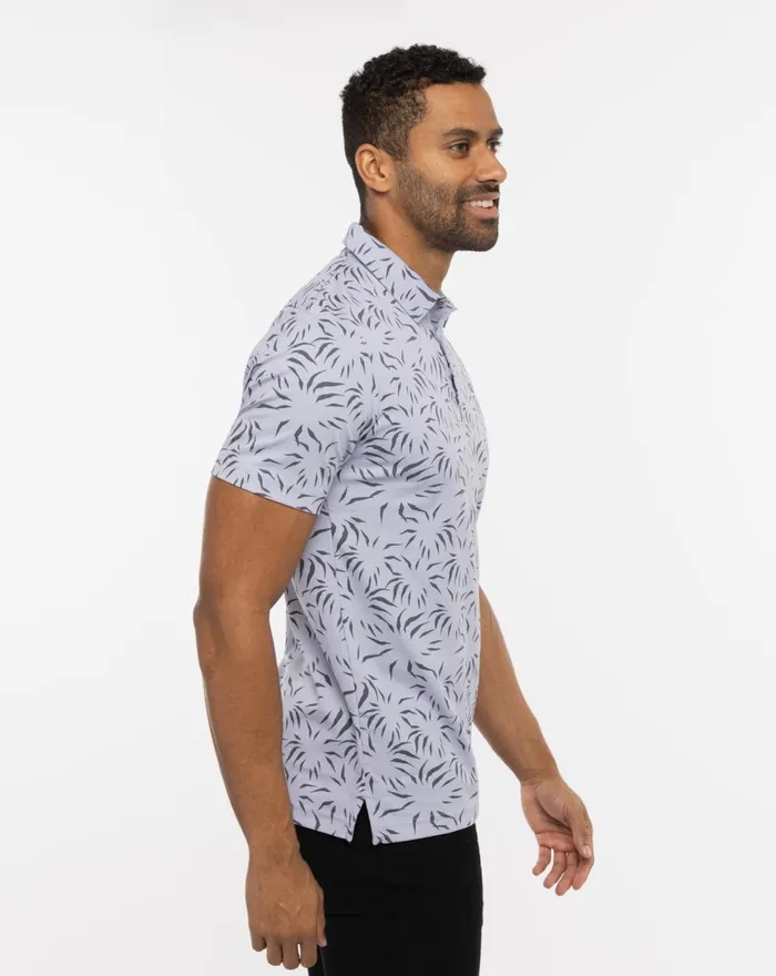 Men Polos TravisMathew DOWNHILL POLO Heather Silver Bullet