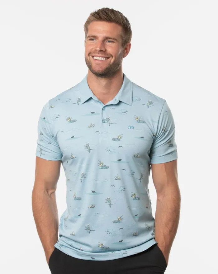 Men Polos TravisMathew GOING ROGUE POLO Heather Delphinium