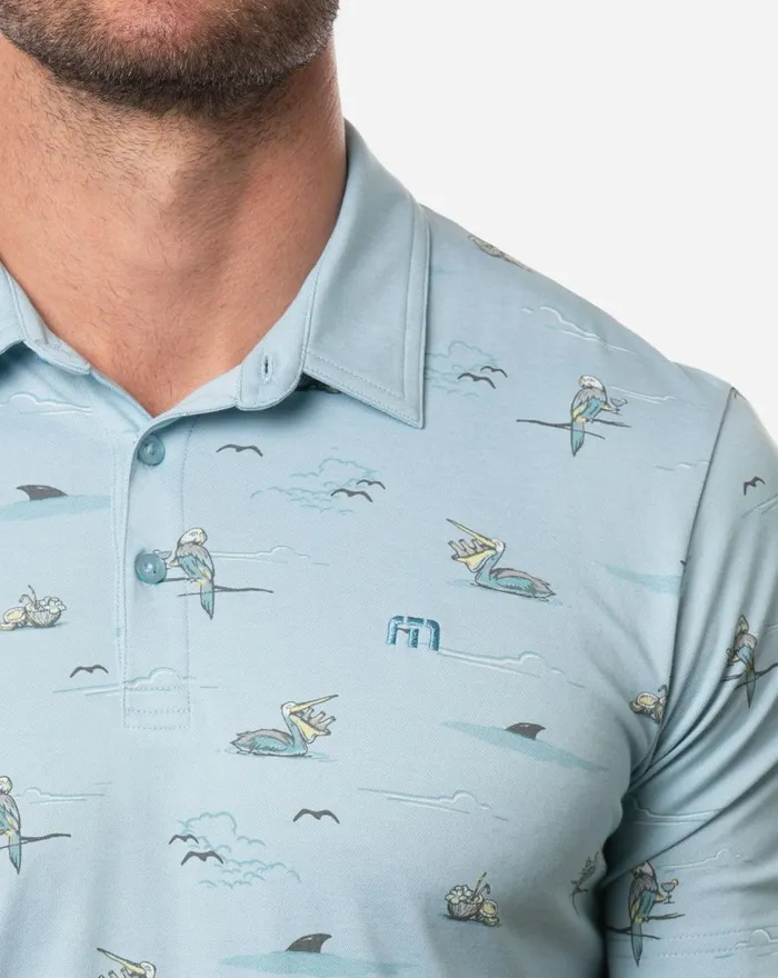 Men Polos TravisMathew GOING ROGUE POLO Heather Delphinium