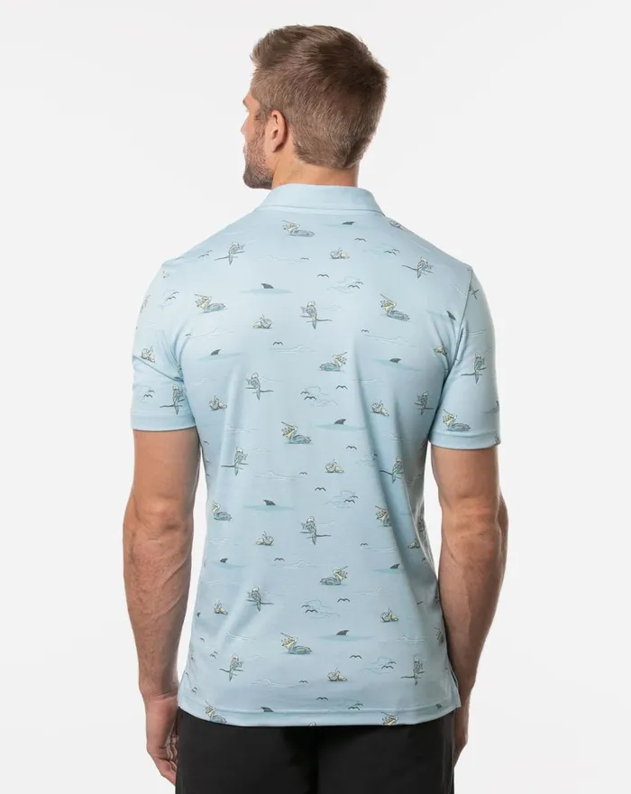 Men Polos TravisMathew GOING ROGUE POLO Heather Delphinium